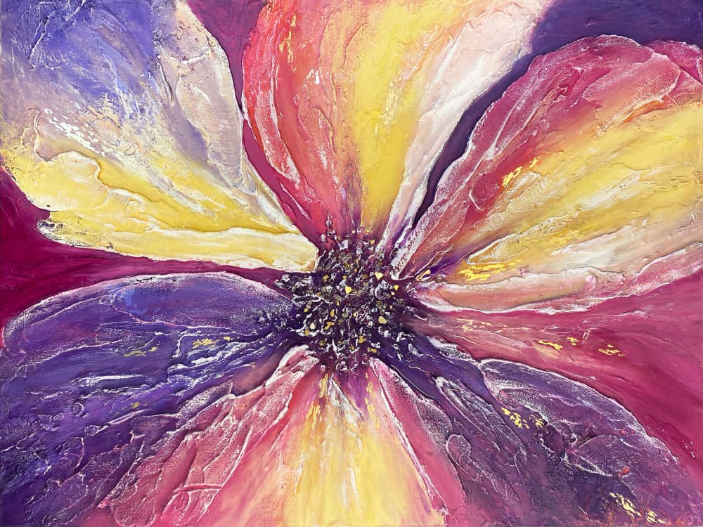Vibrant Gold Flower by Alyson Storms — canvas wall art