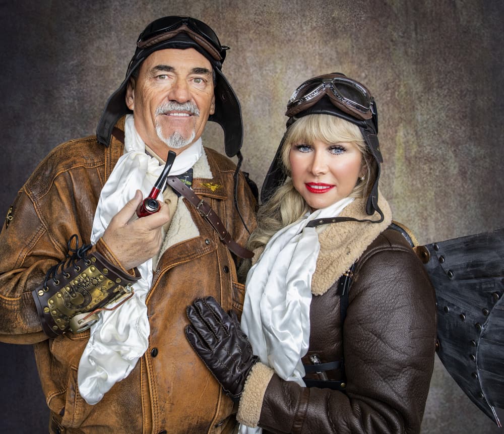 Steampunk Aviator Couple by Daniel Springgay — canvas wall art