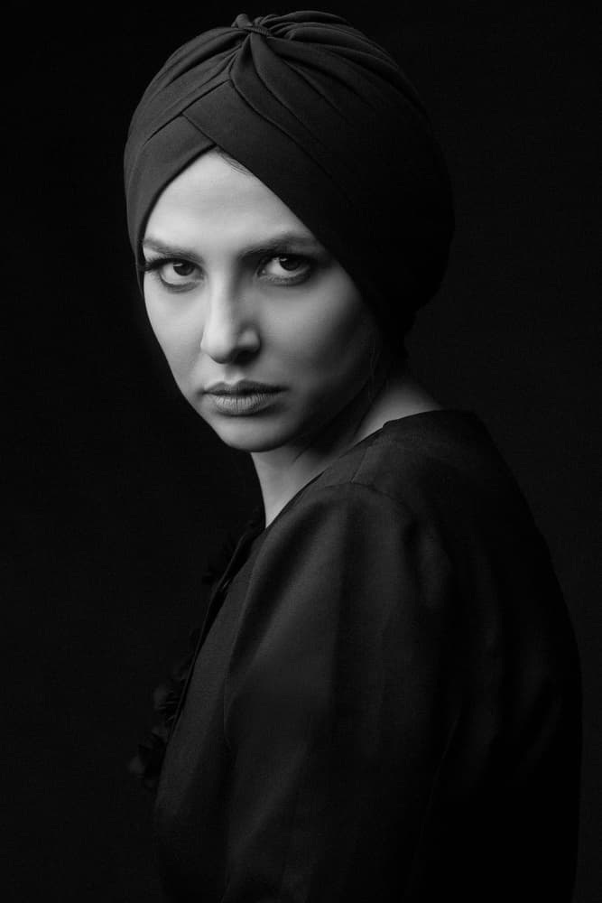 Dramatic Turban Woman by Mehdi Mokhtari — canvas wall art