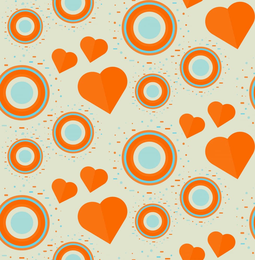 Playful Hearts Circles Pattern by Marika Barsrsind β canvas wall art