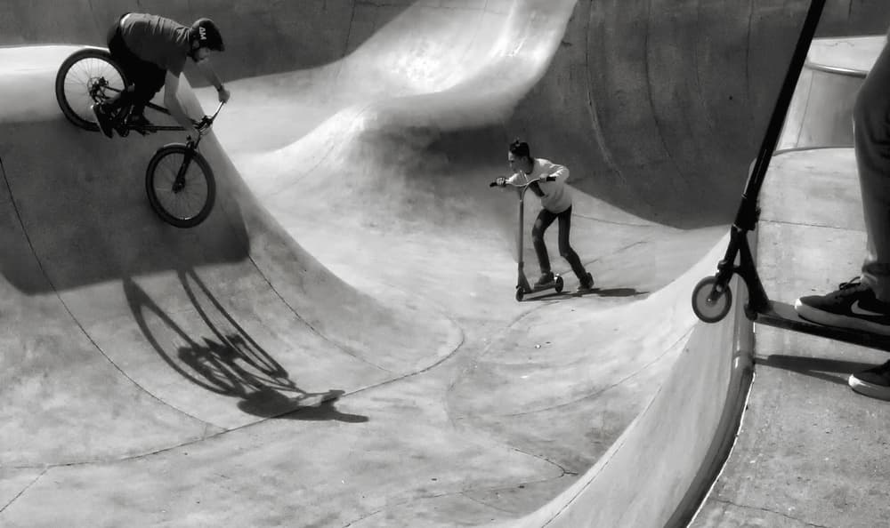 Dynamic Skatepark Scene by Yvette Depaepe — canvas wall art