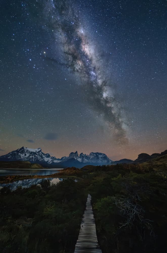 Starlit Mountain Lake Path by Antoni Figueras — canvas wall art