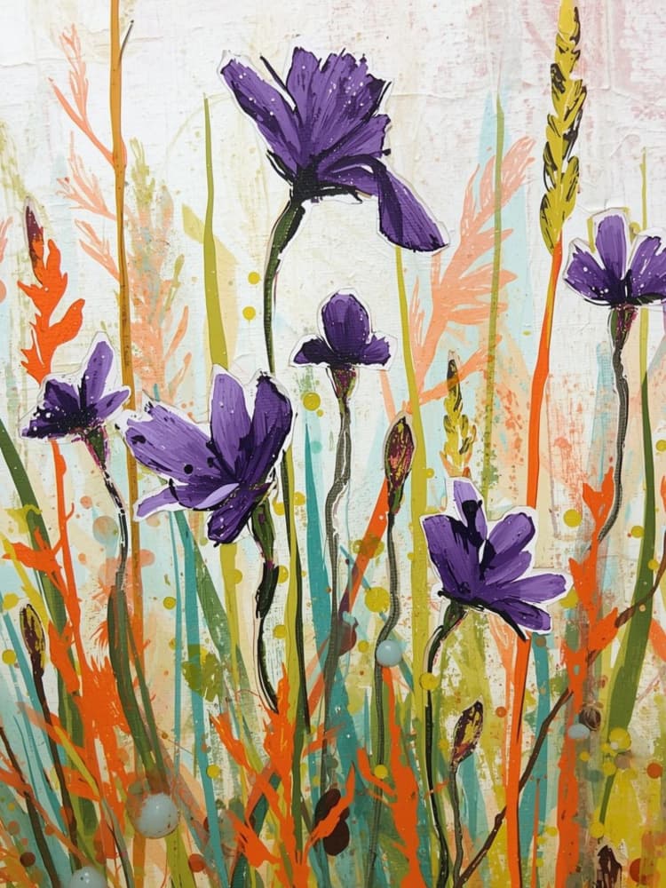 Vibrant Purple Meadow by Ohkimiko — canvas wall art