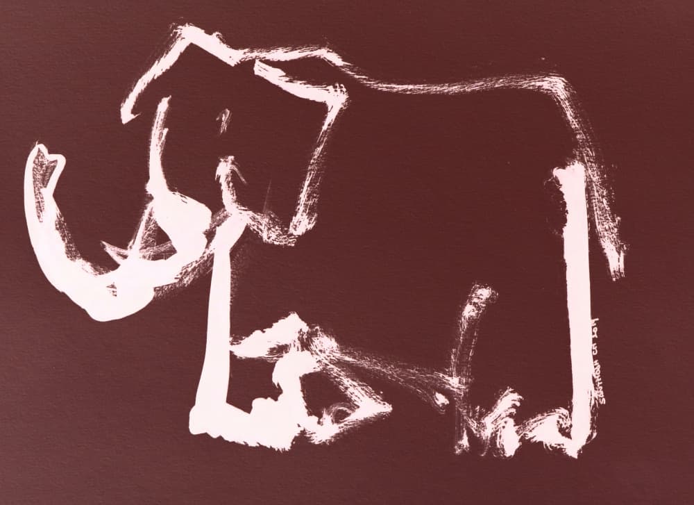 Abstract Elephant Sketch by Santhosh ch — canvas wall art