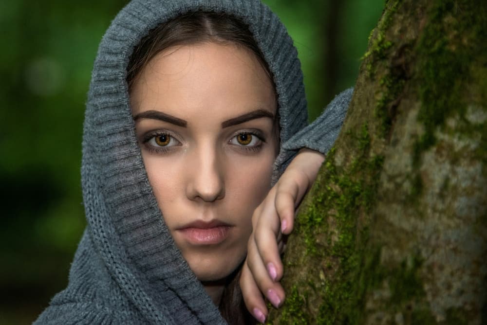 Pensive Hooded Woman by Joško Šimic — canvas wall art