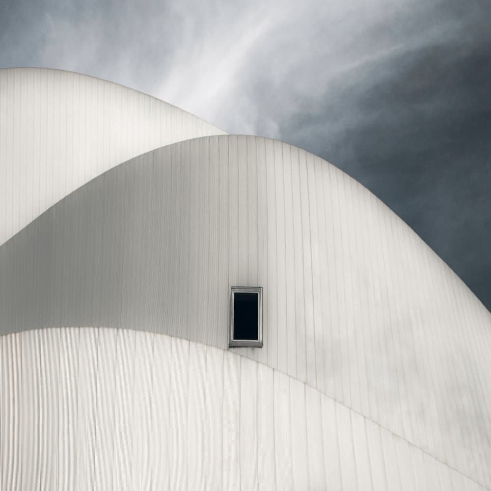 Curved Sky Building Window by Gilbert Claes — canvas wall art
