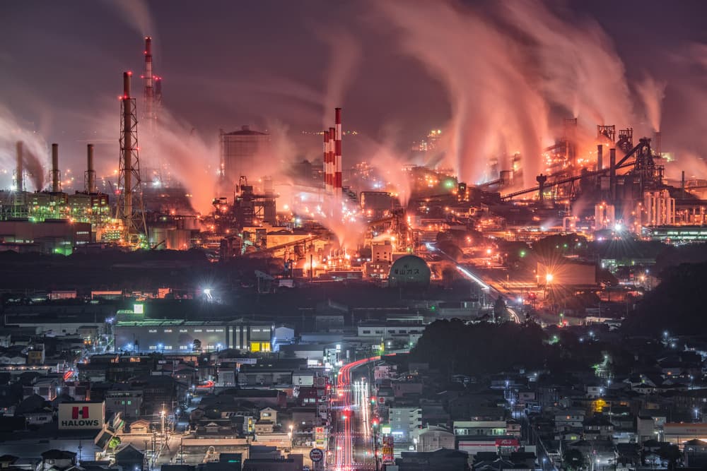 Glowing Industrial Night by Kobayashi Tetsurou — canvas wall art