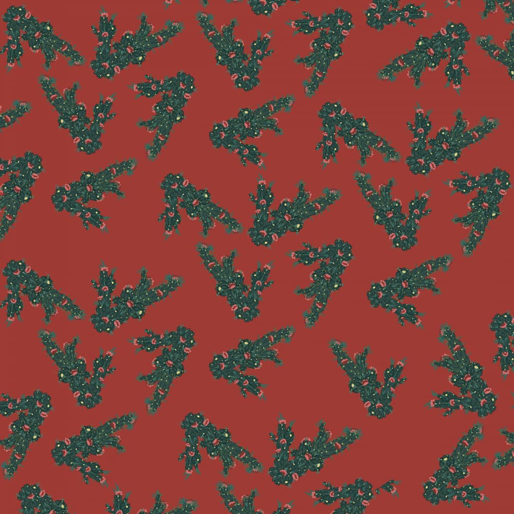 Green Leaf Berry Pattern by Mela Patterns — canvas wall art