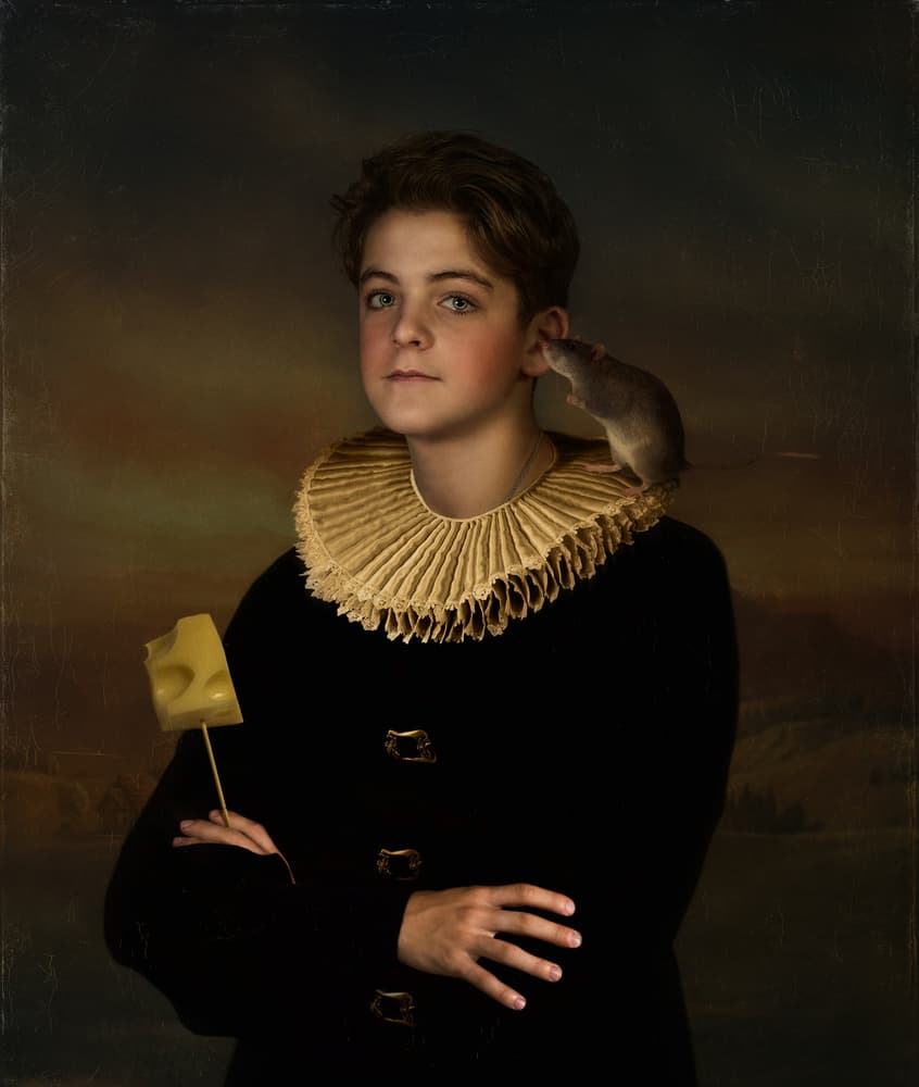 Young Master With Rat by Svetlana Melik-Nubarova — canvas wall art