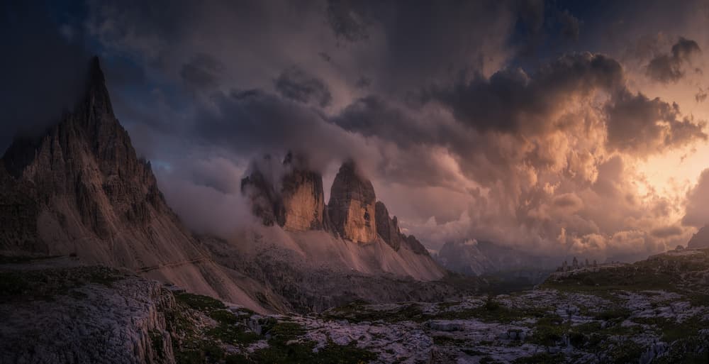 Majestic Peaks Dramatic Sky by Carlos F. Turienzo — canvas wall art