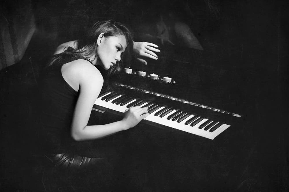 Moody Piano Moment by Abr Abe — canvas wall art