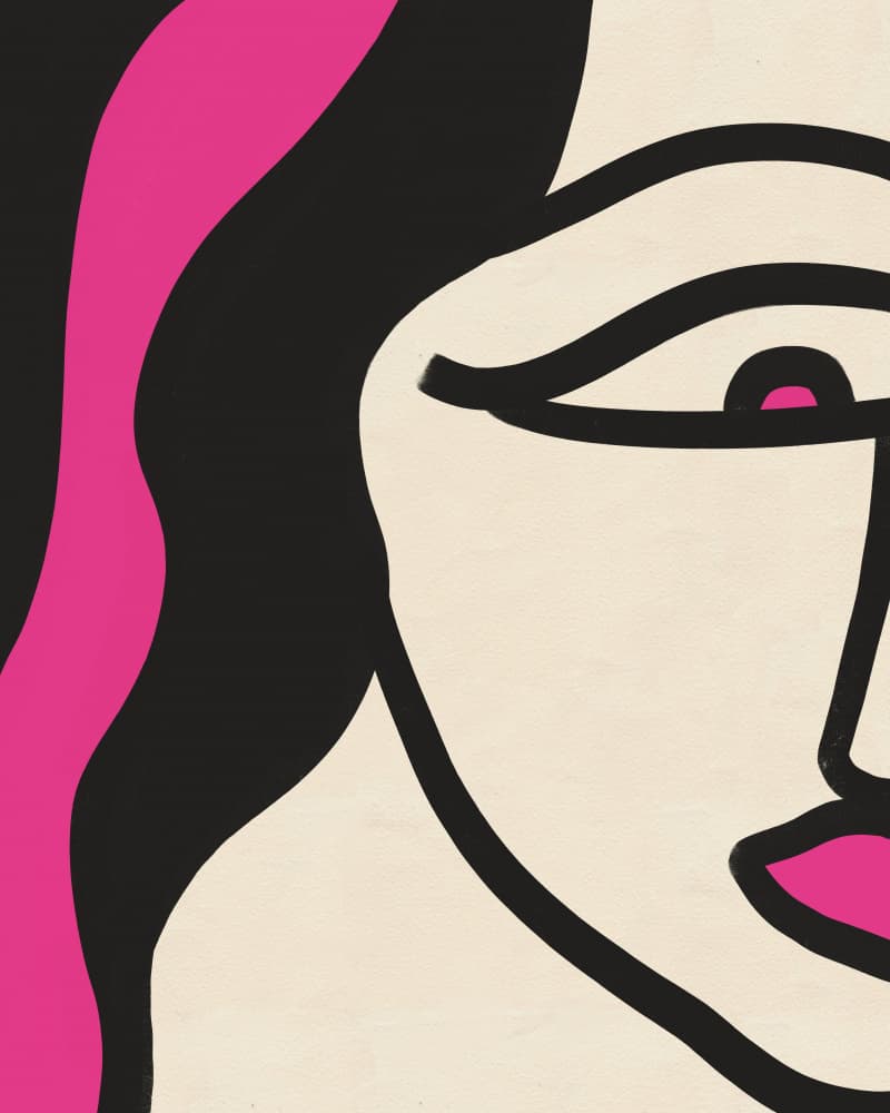 Modern Woman Pink Gaze by Deepthi s — canvas wall art