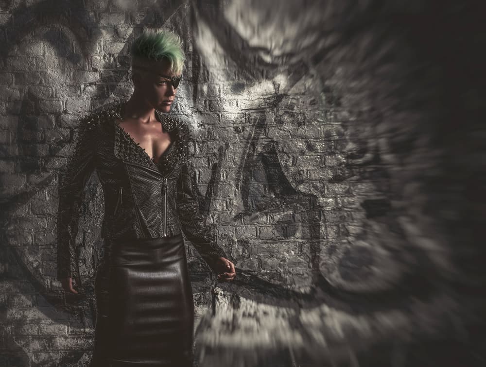 Green Hair Punk Style by gNo — canvas wall art