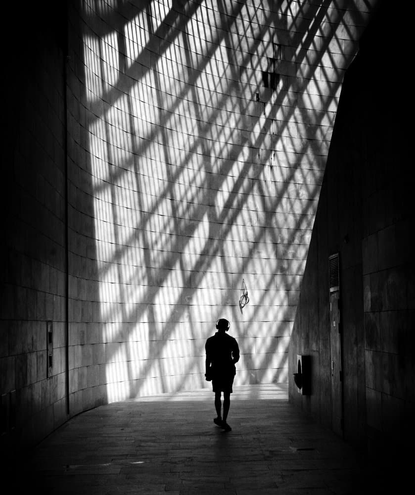 Man in Geometric Shadows by Ezequiel59 — canvas wall art