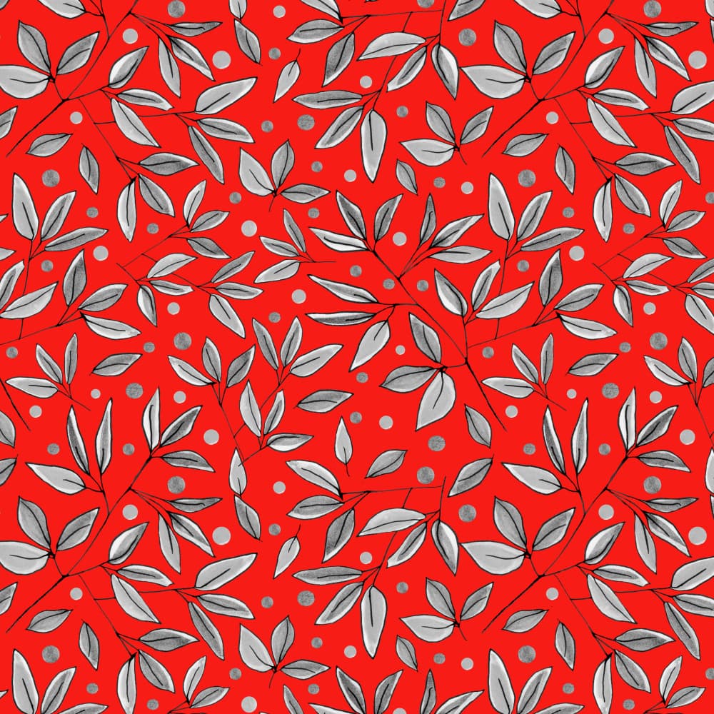 Elegant Red Leaf Pattern by Michele Channell — canvas wall art