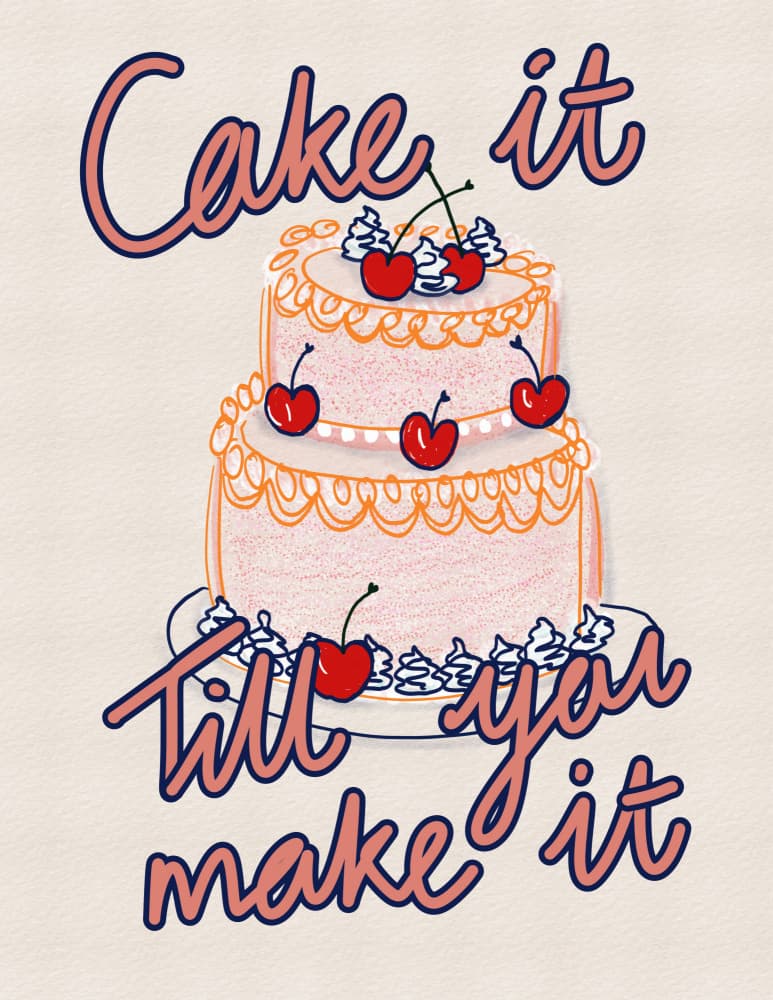 Sweet Cake Motivation by Art by the Ocean — canvas wall art