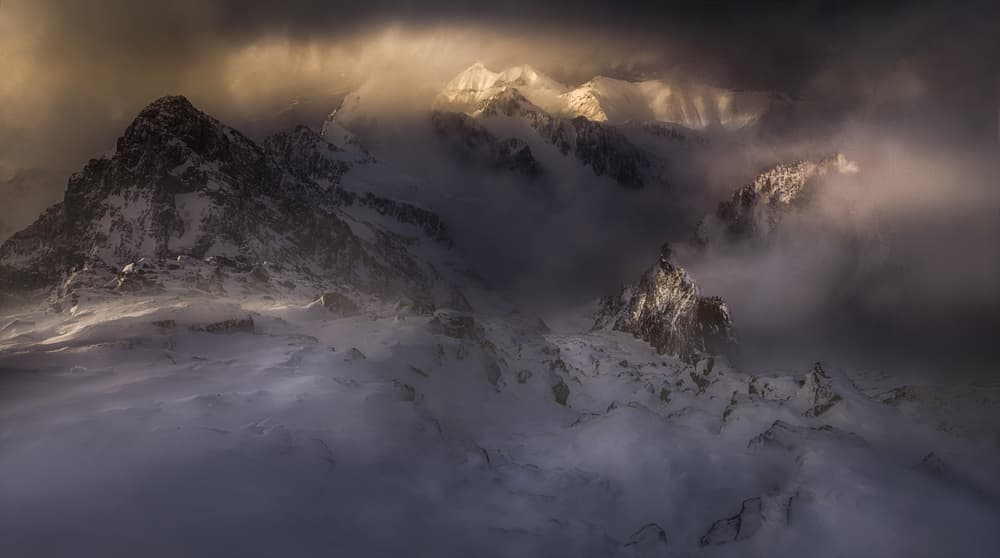 Dramatic Mountain Light by Peter Svoboda MQEP — canvas wall art