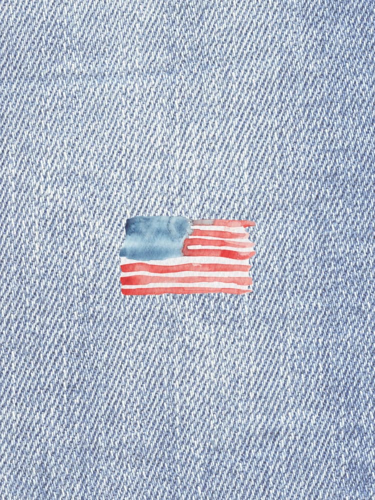 Patriotic Denim Flag by Jolly and Dash — canvas wall art