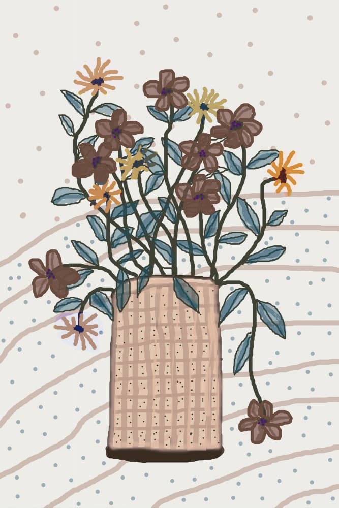 Rustic Flowers In Vase by Christina Sillen — canvas wall art