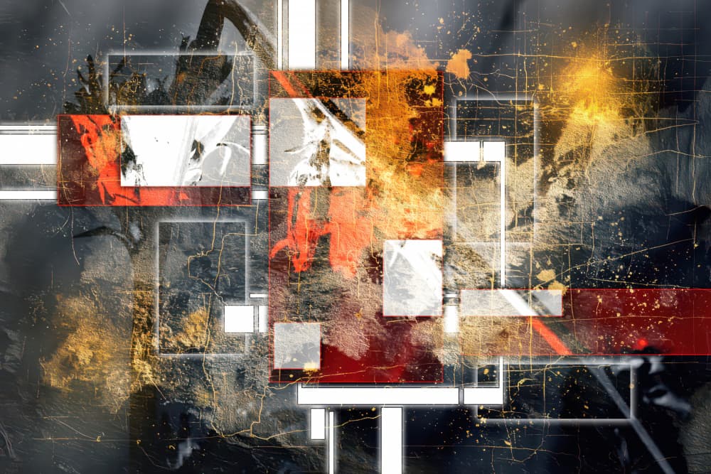 Modern Abstract Geometric Layers by Rafal Kulik — canvas wall art