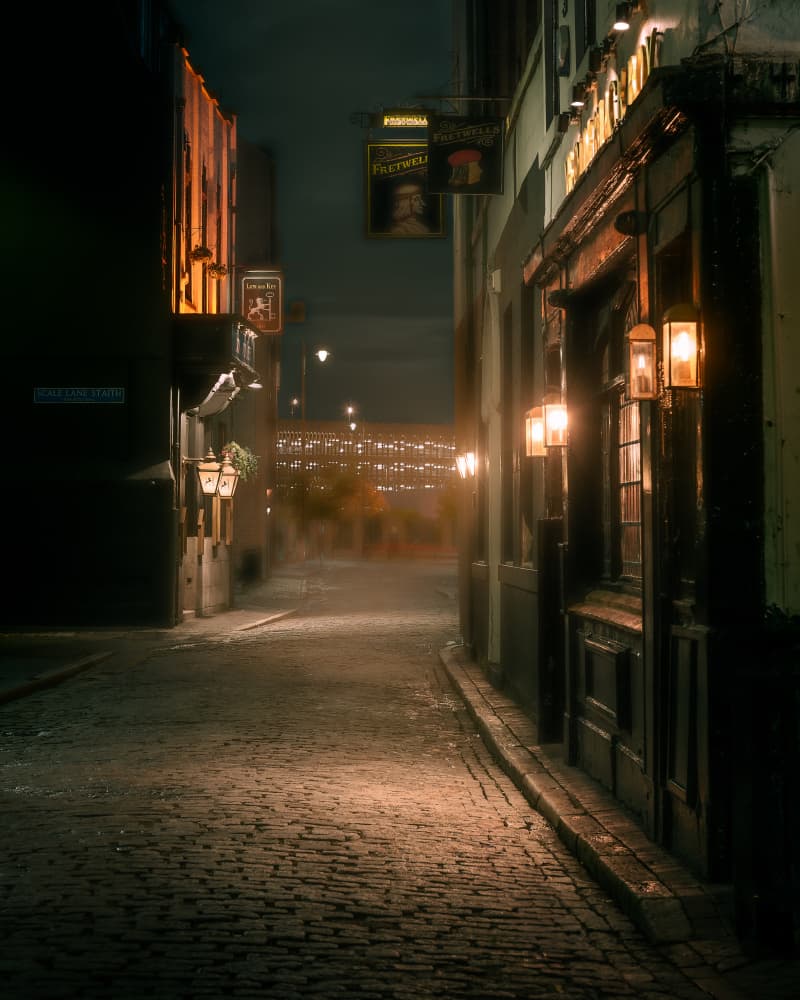Glowing Pub Alley by Francis Wilson — canvas wall art