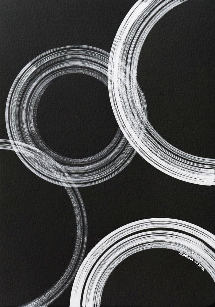 Abstract White Rings by Santhosh ch — canvas wall art