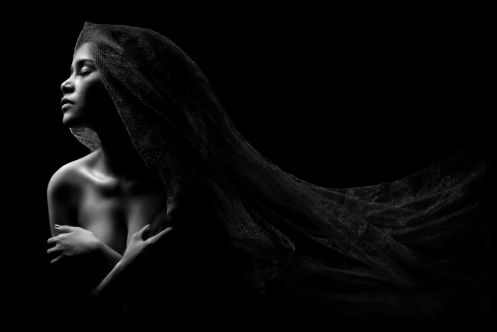 Elegant Veiled Woman by Heru Sungkono — canvas wall art