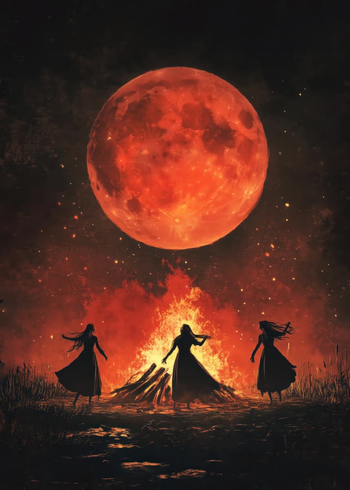 Blood Moon Ritual by Justyna Jaszke — canvas wall art