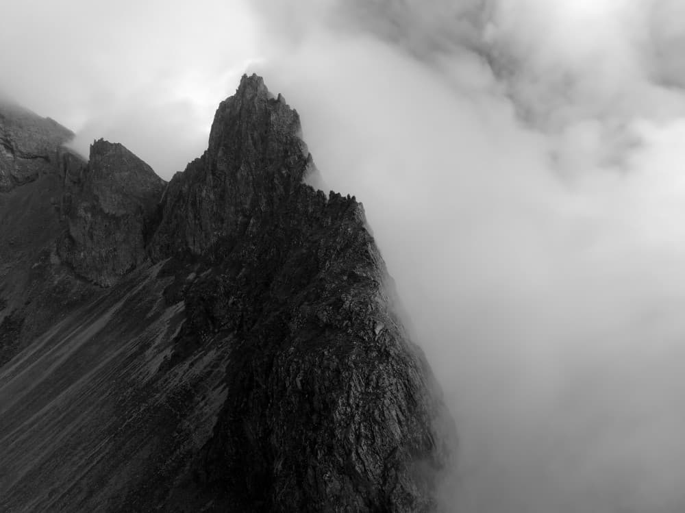 Misty Mountain Peaks by John Fan — canvas wall art