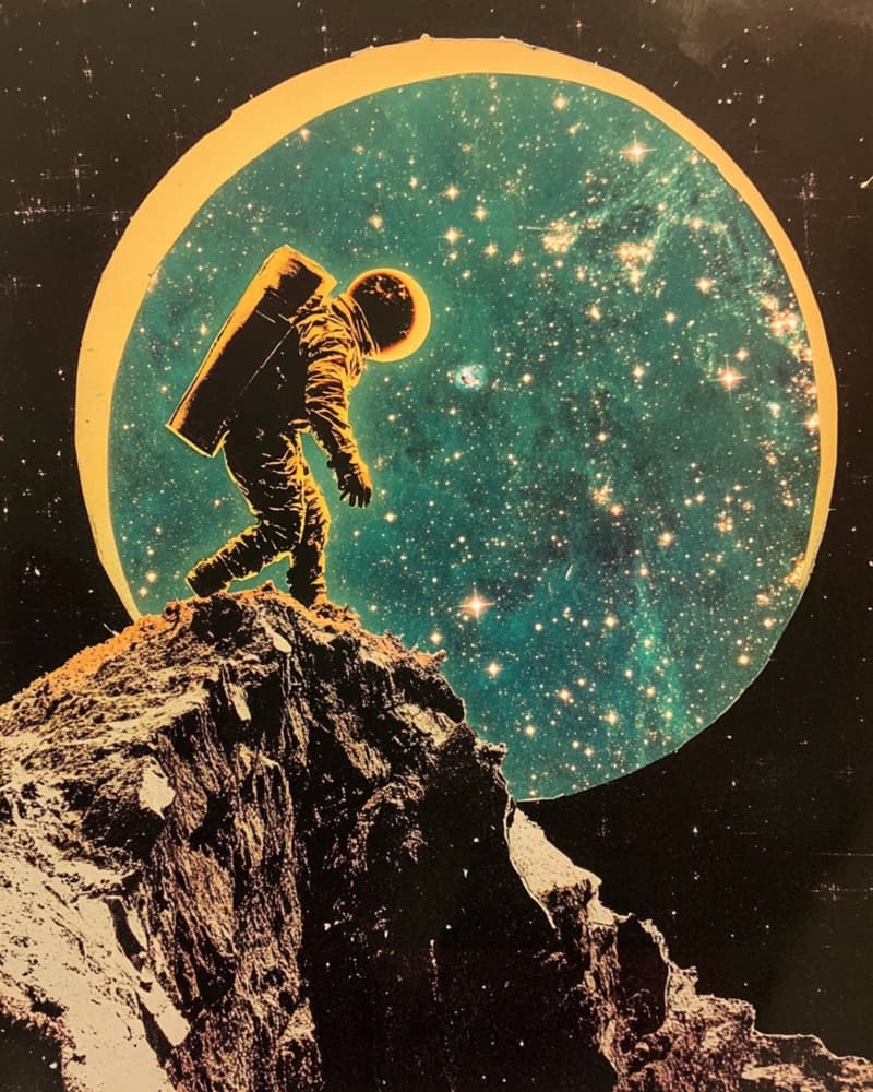 Astronaut's Cosmic Ascent by Samantha Hearn — canvas wall art