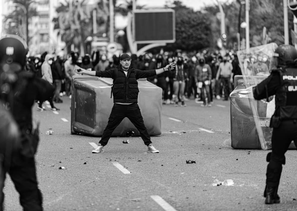 Defiant Protest Standoff by PacodlaCorte — canvas wall art