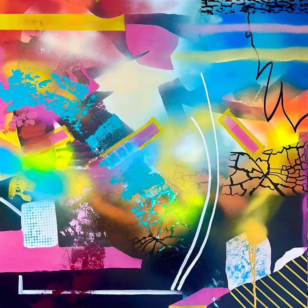 Vibrant Abstract Energy by Kajsa Bergström — canvas wall art