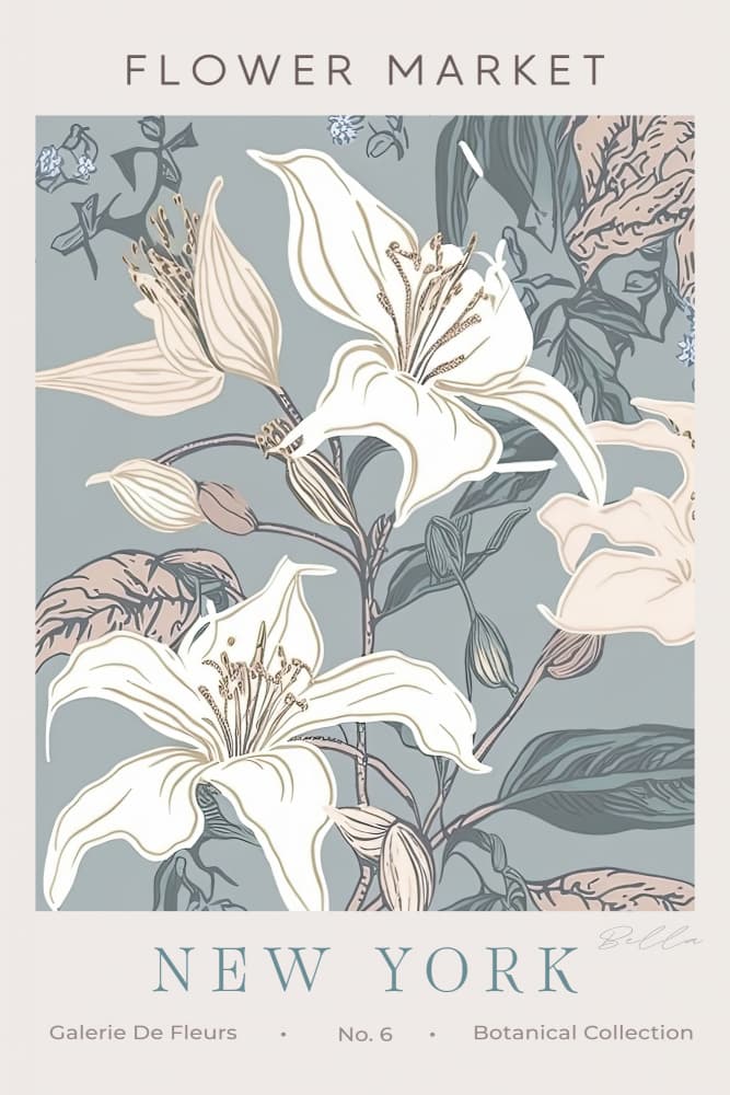 New York Flower Market Lilies by Bella Eve — canvas wall art