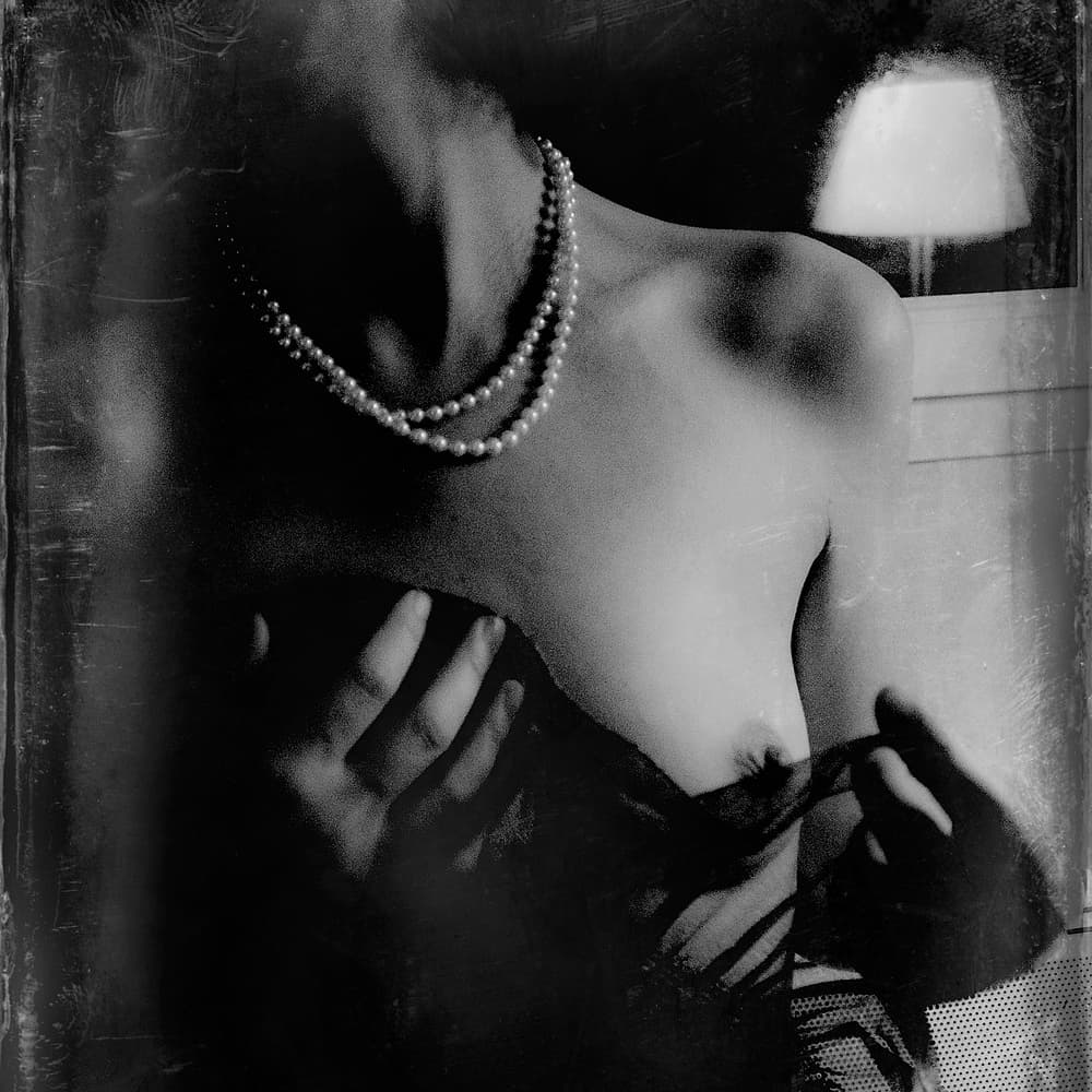 Elegant Pearl Reveal by Bogdan Bouşcă — canvas wall art