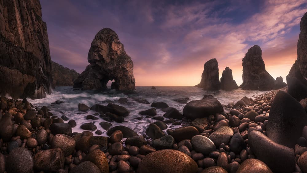 Twilight Rocky Coast by Carlos F. Turienzo — canvas wall art