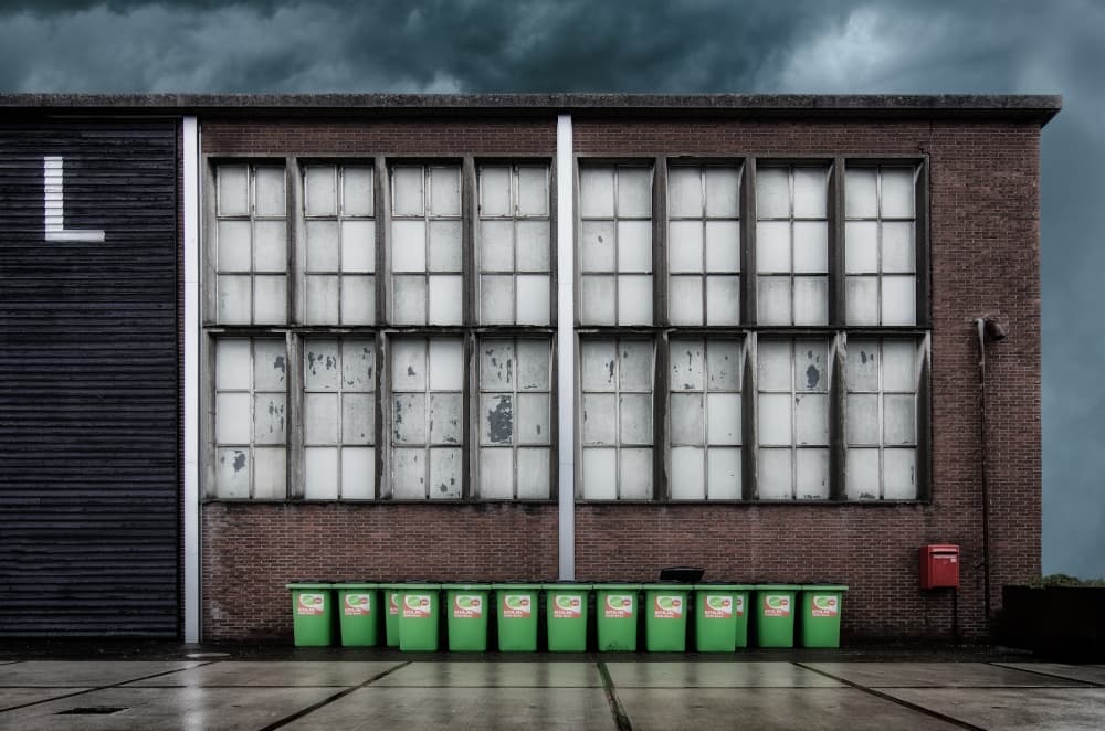 Industrial Facade Stormy Sky by Michiel Hageman — canvas wall art
