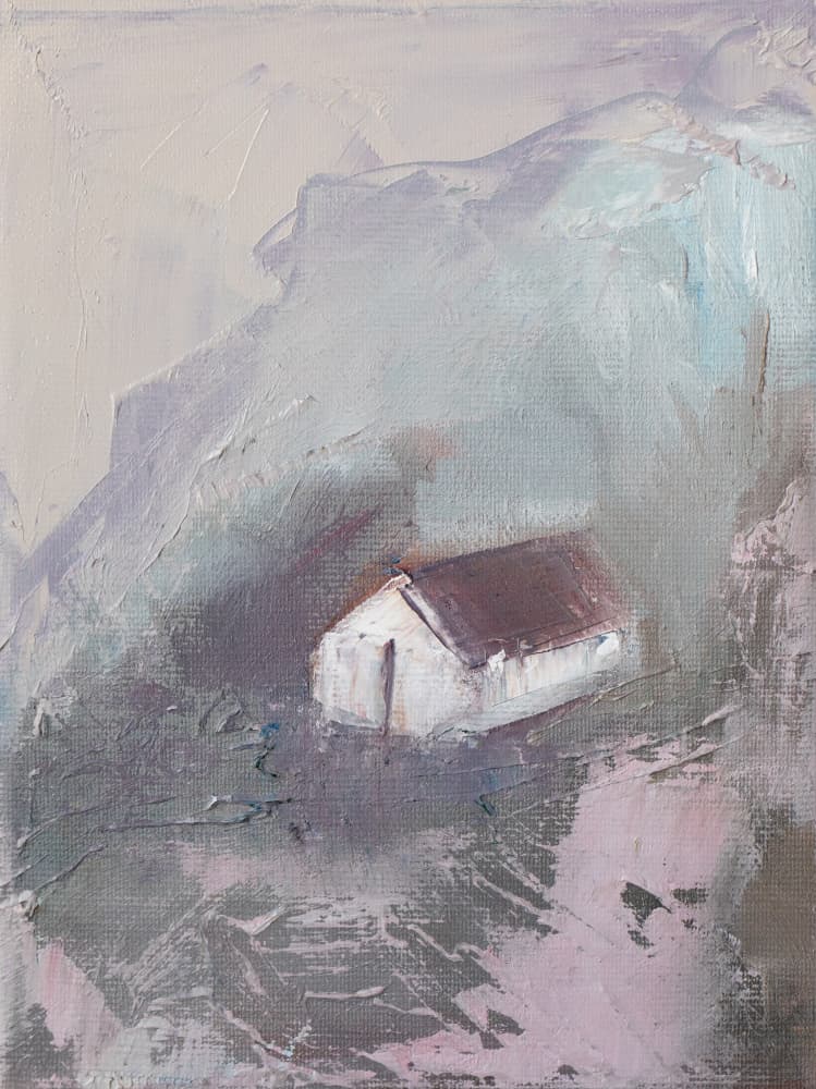 Misty Mountain Cabin by Tamar Green — canvas wall art