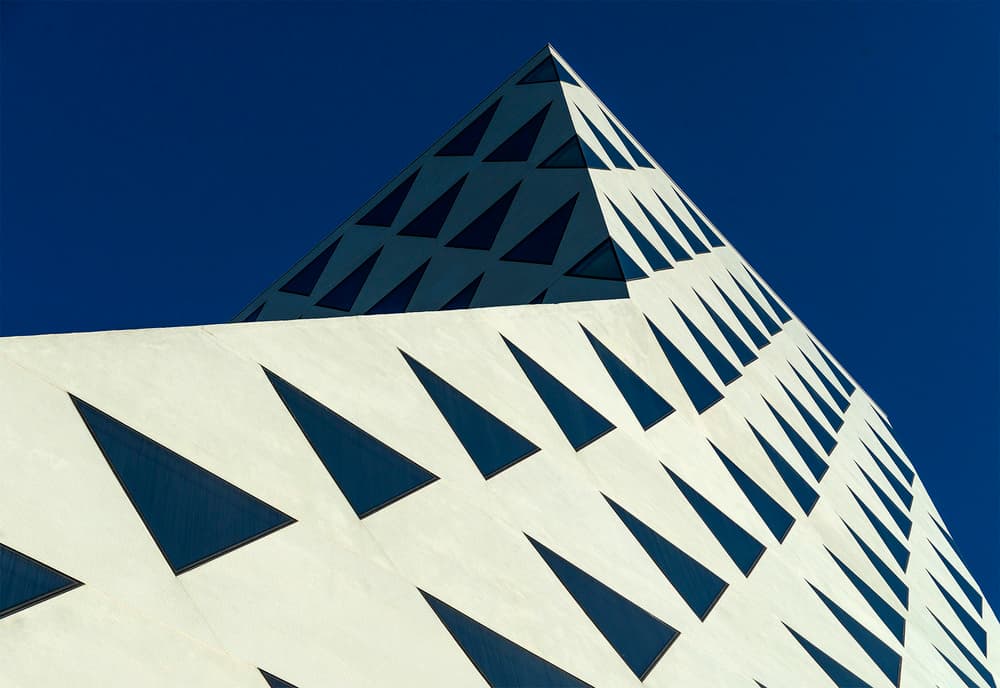 Geometric Pyramid Building by Jef Van den Houte — canvas wall art