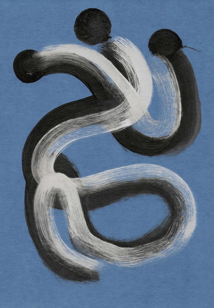 Abstract Blue Fluid Strokes by Santhosh ch — canvas wall art