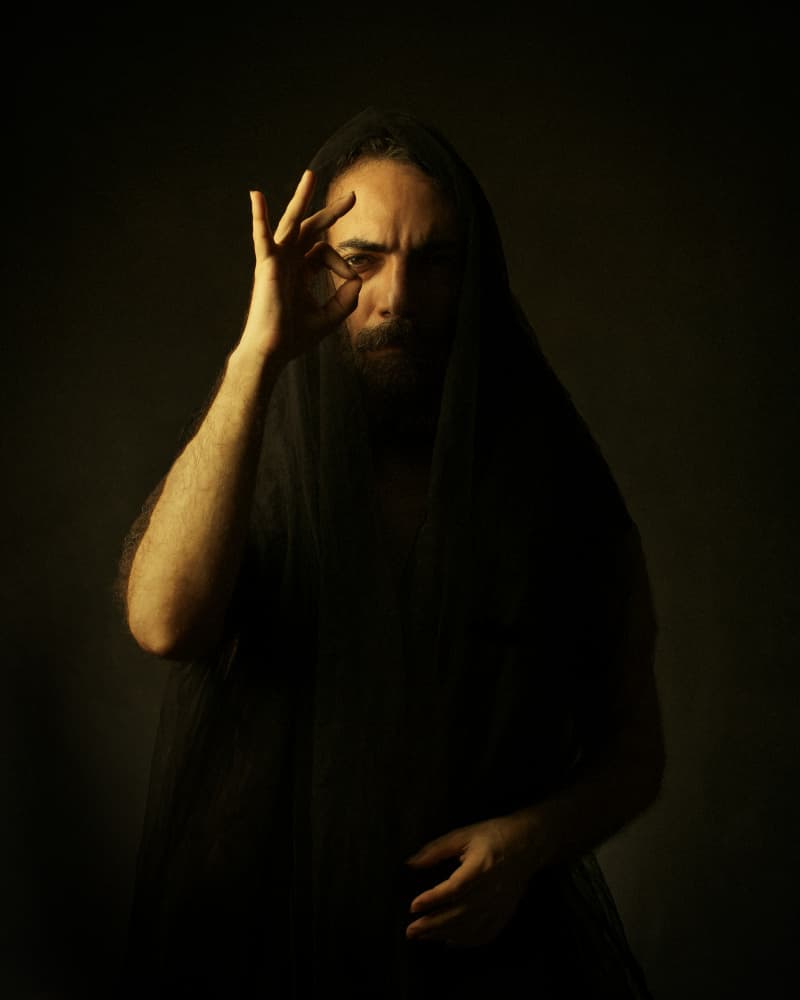 Mysterious Veiled Man by Mehdi Mokhtari — canvas wall art