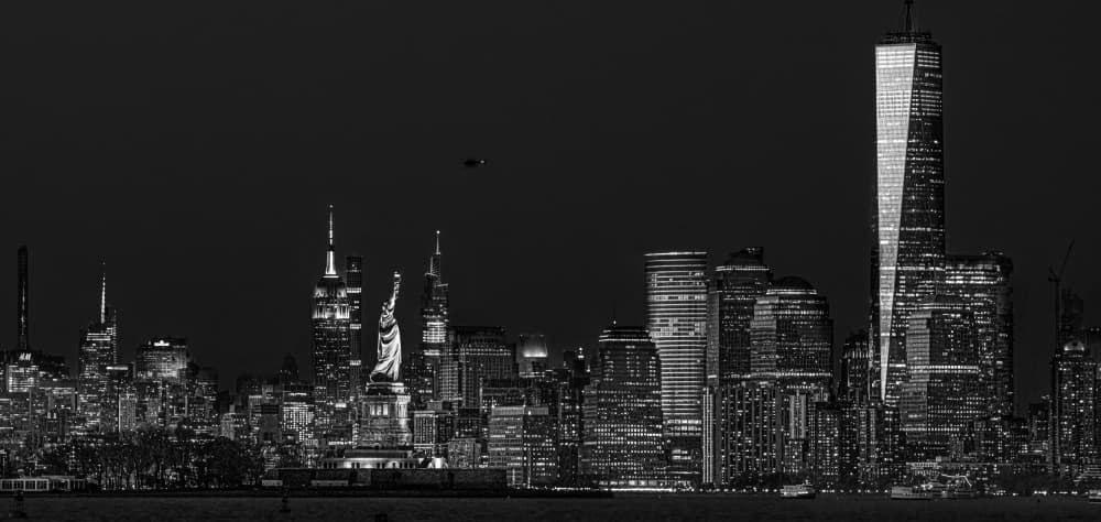 New York City Night Skyline by Yanny Liu — canvas wall art