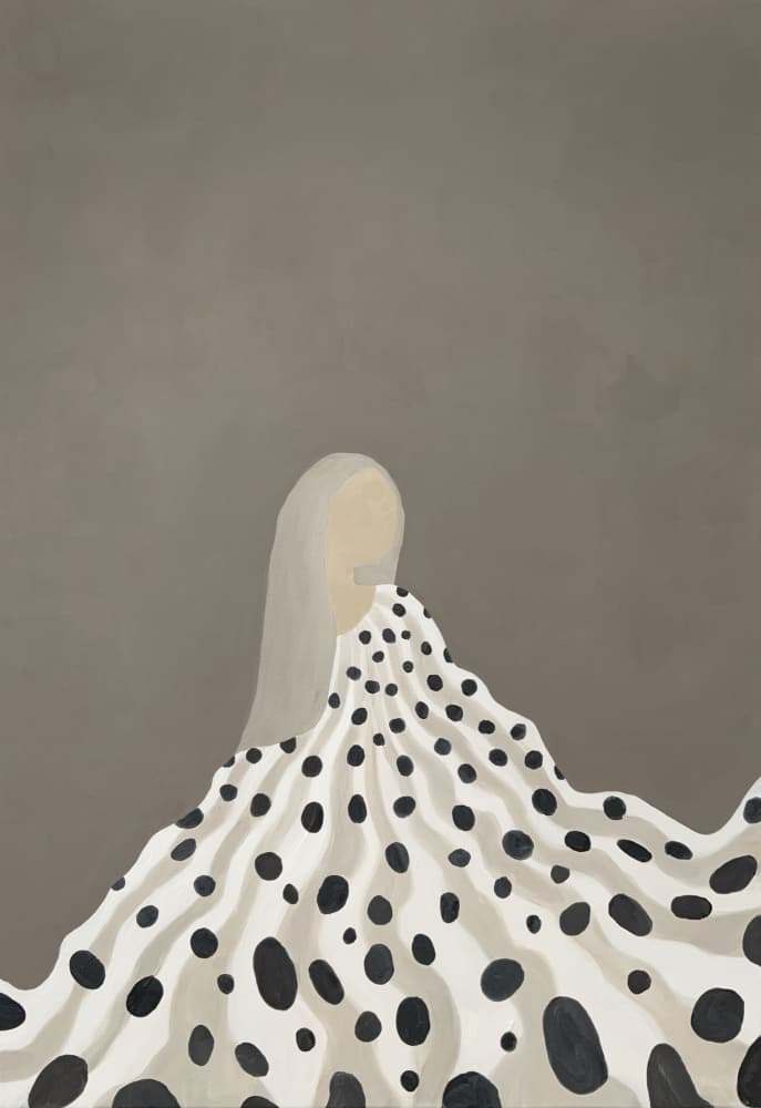 Flowing Polka Dot Figure by Emma Sandgren — canvas wall art