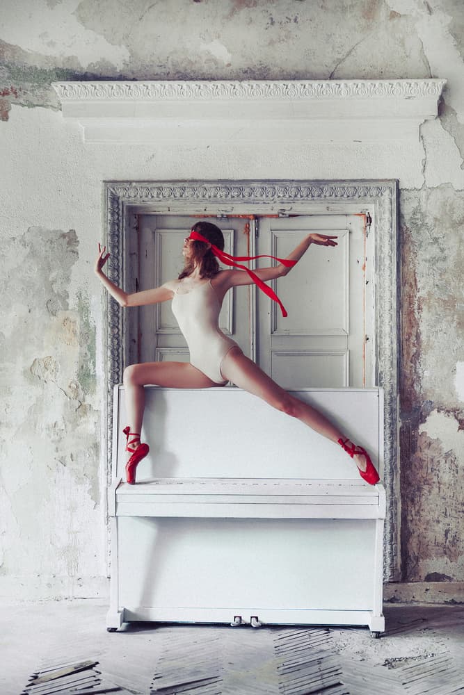 Graceful Ballerina Piano by Ruslan Bolgov — canvas wall art