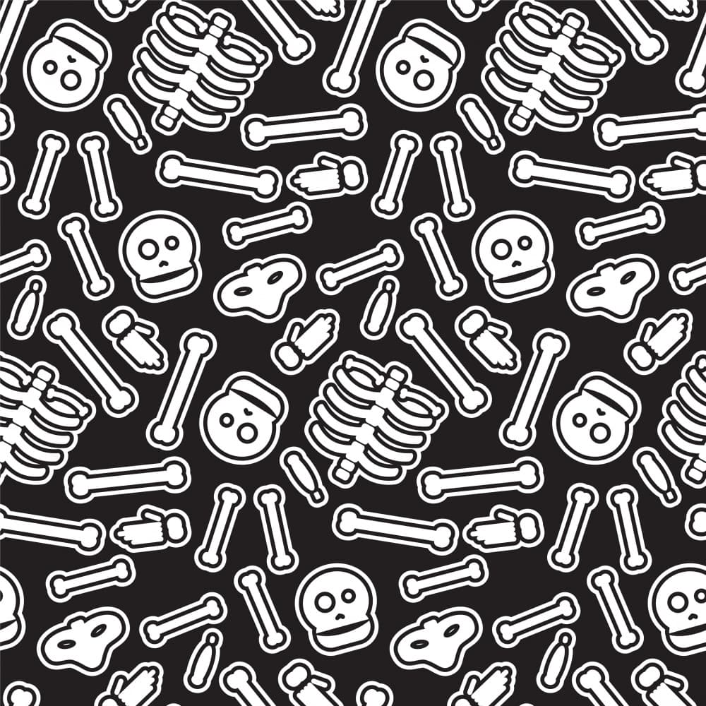 Playful Skeleton Pattern by Marika Barsrsind β canvas wall art
