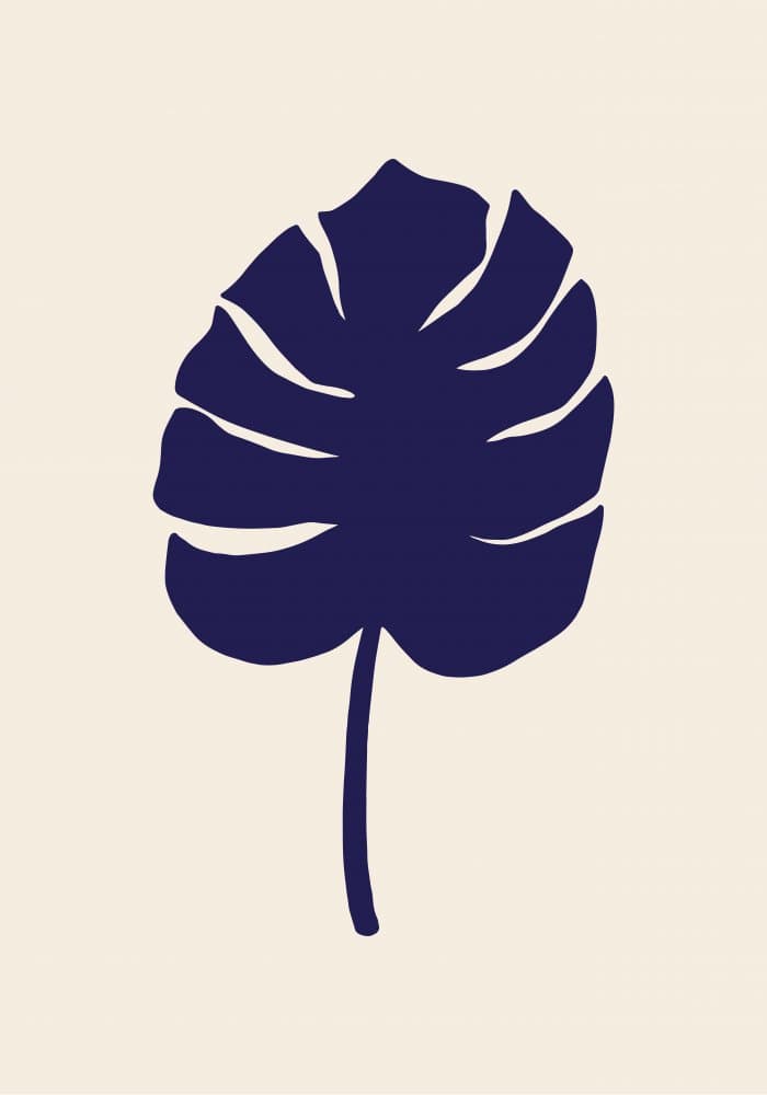 Navy Blue Monstera by Pictufy Studio — canvas wall art