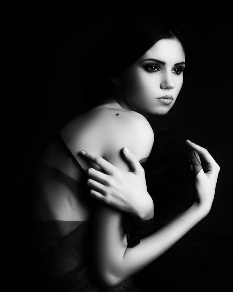 Elegant Woman Monochrome by Alexandra Fira — canvas wall art