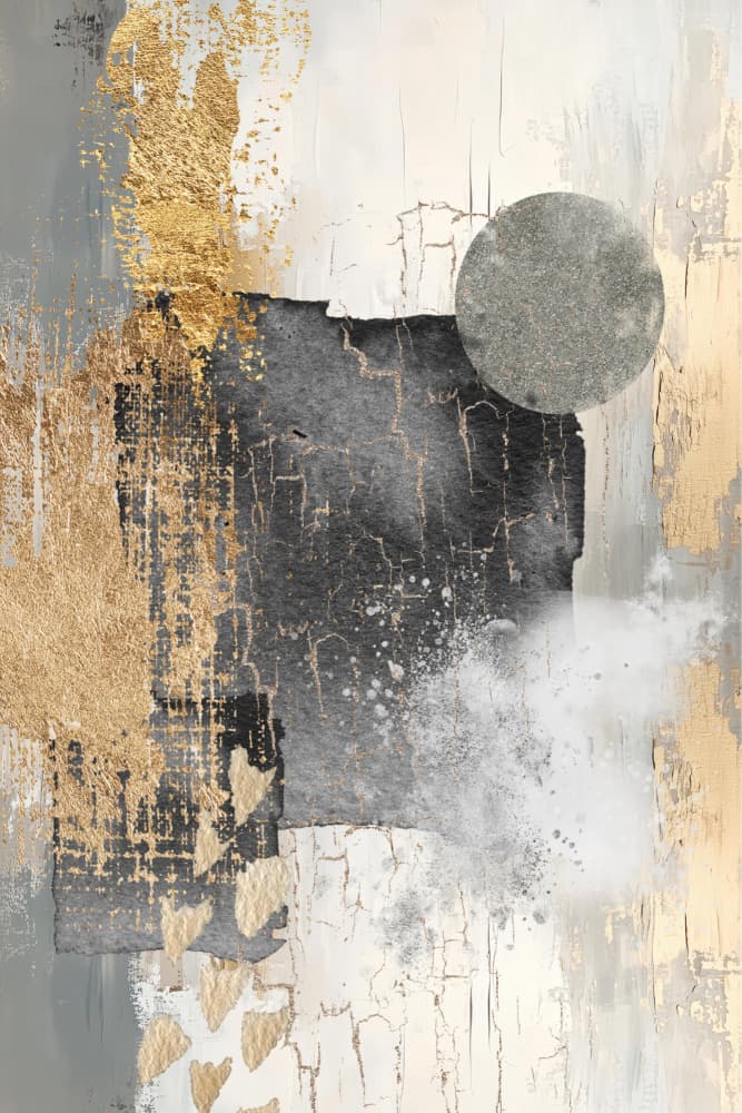 Grey N Gold 1 by Sally Ann Moss — canvas wall art