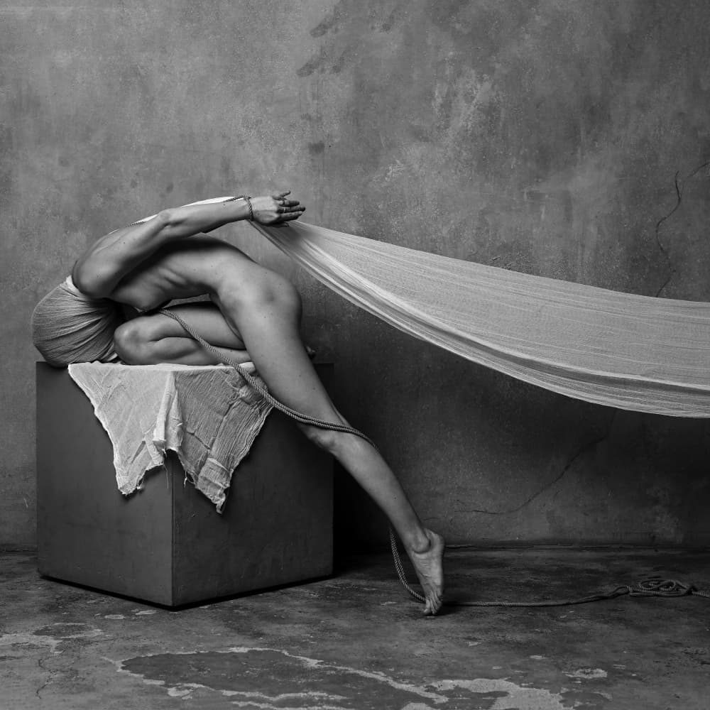 Bound Form with Fabric by Gene Oryx — canvas wall art