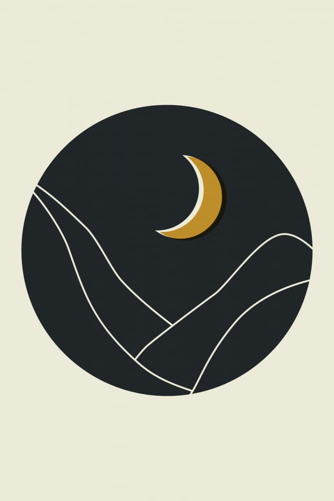 Golden Moonlit Mountains by jay stanley — canvas wall art