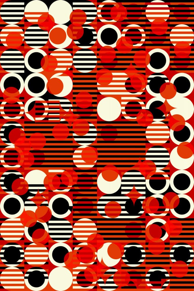 Dynamic Red Circles by Petr Strnad — canvas wall art